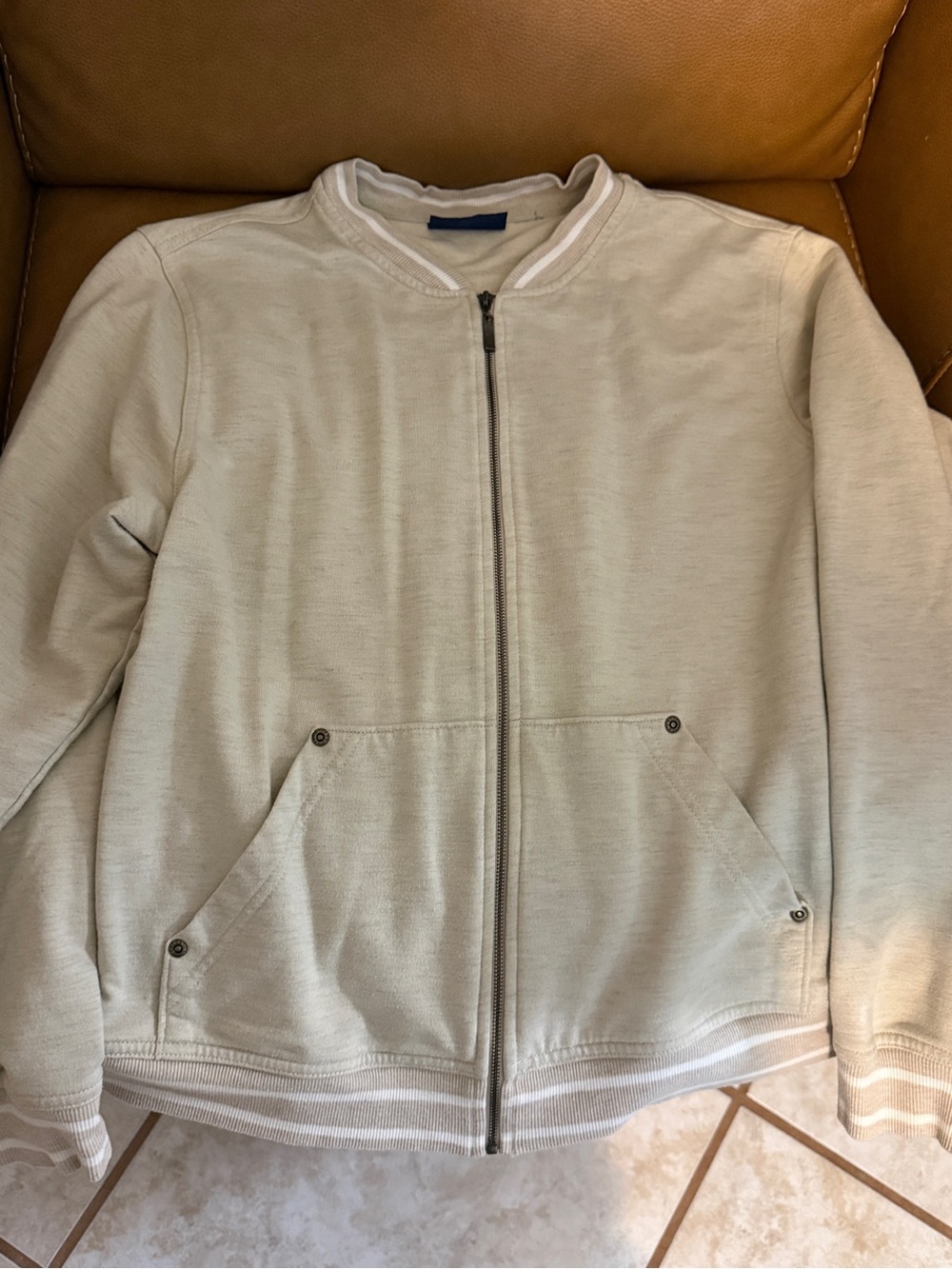 Liz Claiborne Cream Zip-Up Jacket